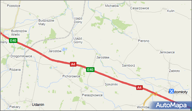 mapa Jarosław gmina Udanin, Jarosław gmina Udanin na mapie Targeo