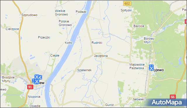 mapa Jarzębina, Jarzębina na mapie Targeo