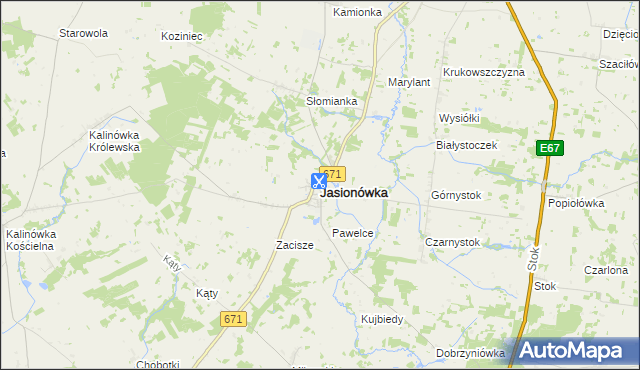 mapa Jasionówka, Jasionówka na mapie Targeo