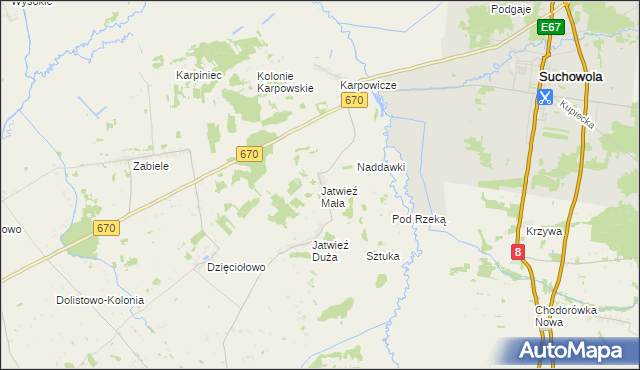 mapa Jatwieź Mała, Jatwieź Mała na mapie Targeo