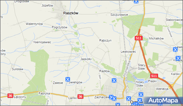 mapa Jelitów gmina Raszków, Jelitów gmina Raszków na mapie Targeo