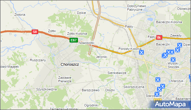 mapa Jeroniki, Jeroniki na mapie Targeo