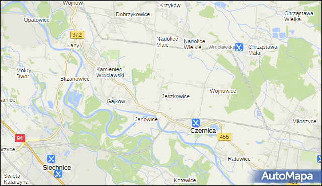 mapa Jeszkowice, Jeszkowice na mapie Targeo