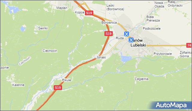 mapa Jonaki, Jonaki na mapie Targeo