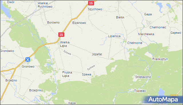 mapa Józefat gmina Kowalewo Pomorskie, Józefat gmina Kowalewo Pomorskie na mapie Targeo