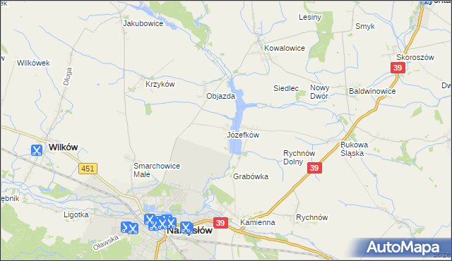 mapa Józefków gmina Namysłów, Józefków gmina Namysłów na mapie Targeo
