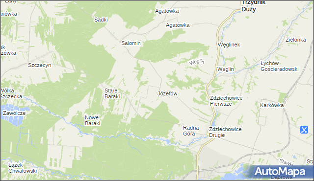 mapa Józefów gmina Zaklików, Józefów gmina Zaklików na mapie Targeo