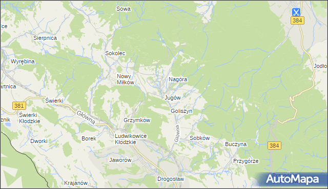 mapa Jugów, Jugów na mapie Targeo