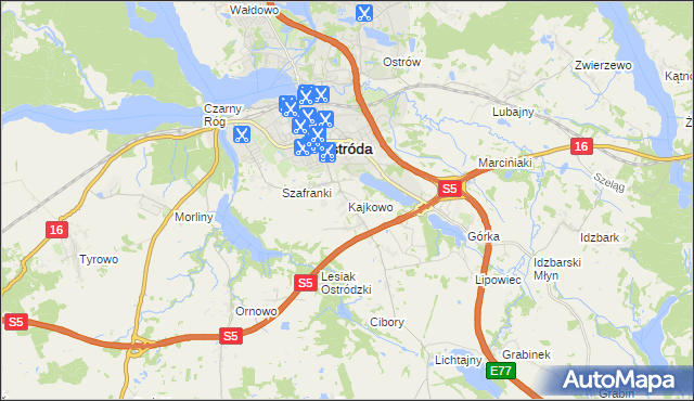 mapa Kajkowo, Kajkowo na mapie Targeo