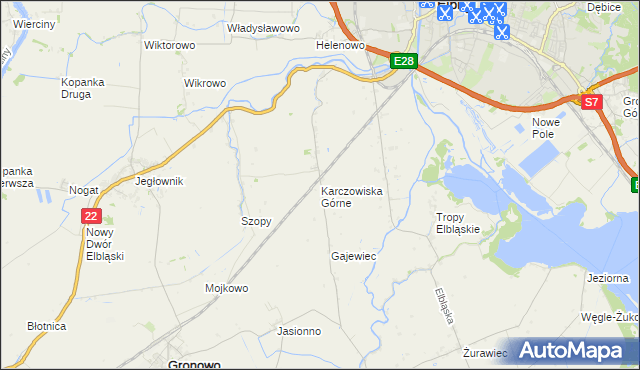 mapa Karczowiska Górne, Karczowiska Górne na mapie Targeo