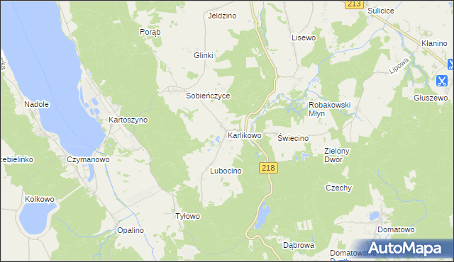 mapa Karlikowo, Karlikowo na mapie Targeo