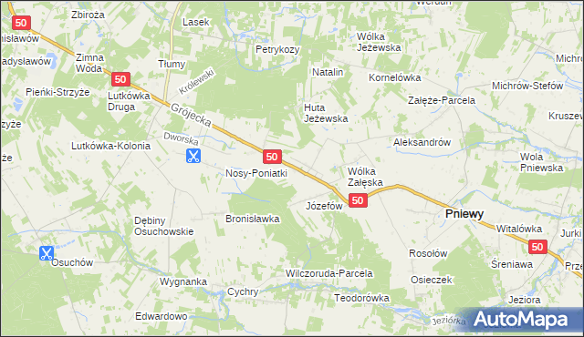 mapa Karolew gmina Pniewy, Karolew gmina Pniewy na mapie Targeo