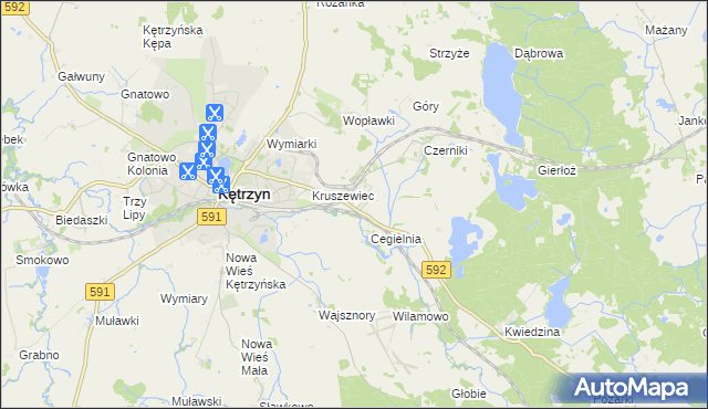 mapa Karolewo gmina Kętrzyn, Karolewo gmina Kętrzyn na mapie Targeo