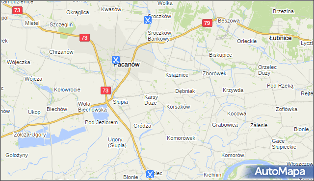 mapa Karsy Małe, Karsy Małe na mapie Targeo