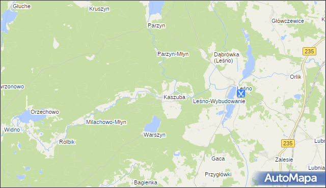 mapa Kaszuba gmina Brusy, Kaszuba gmina Brusy na mapie Targeo