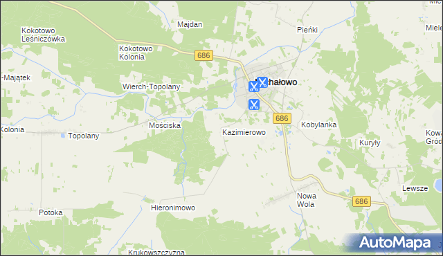 mapa Kazimierowo gmina Michałowo, Kazimierowo gmina Michałowo na mapie Targeo