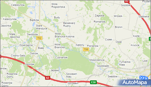 mapa Kębliny, Kębliny na mapie Targeo