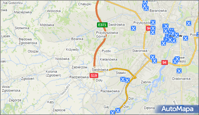 mapa Kielanówka, Kielanówka na mapie Targeo