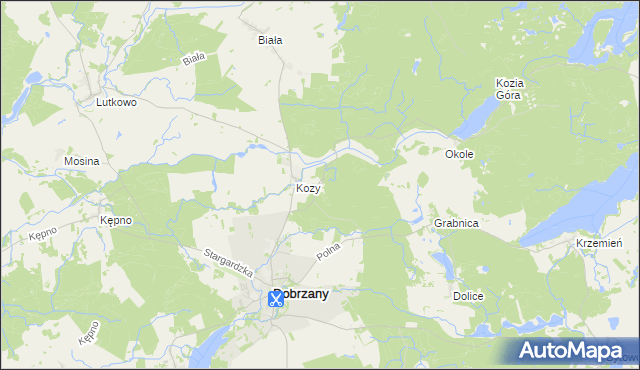 mapa Kielno gmina Dobrzany, Kielno gmina Dobrzany na mapie Targeo