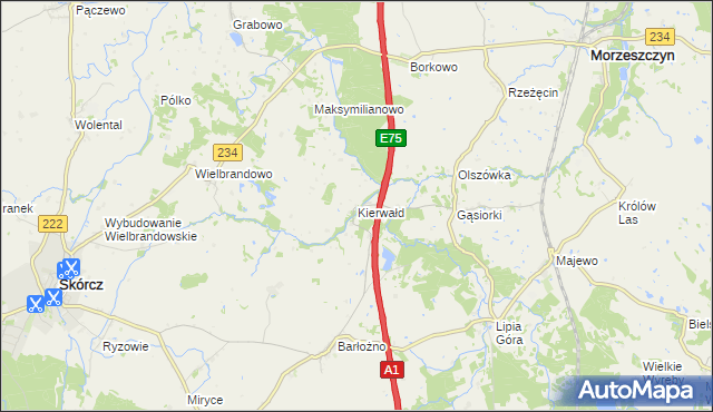 mapa Kierwałd, Kierwałd na mapie Targeo