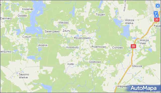 mapa Kierzkowo gmina Biały Bór, Kierzkowo gmina Biały Bór na mapie Targeo