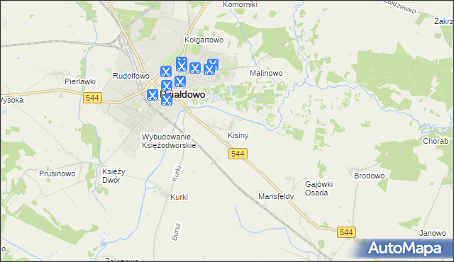 mapa Kisiny, Kisiny na mapie Targeo