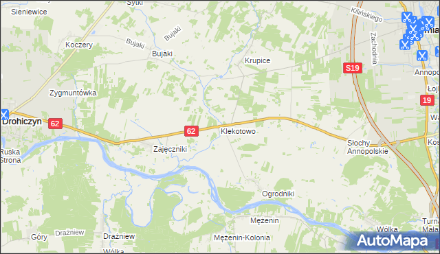 mapa Klekotowo gmina Siemiatycze, Klekotowo gmina Siemiatycze na mapie Targeo