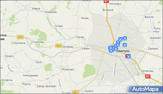 mapa Klewki gmina Przasnysz, Klewki gmina Przasnysz na mapie Targeo