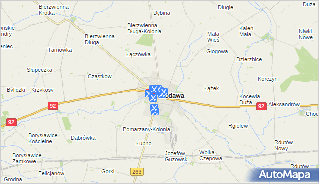 mapa Kłodawa powiat kolski, Kłodawa powiat kolski na mapie Targeo