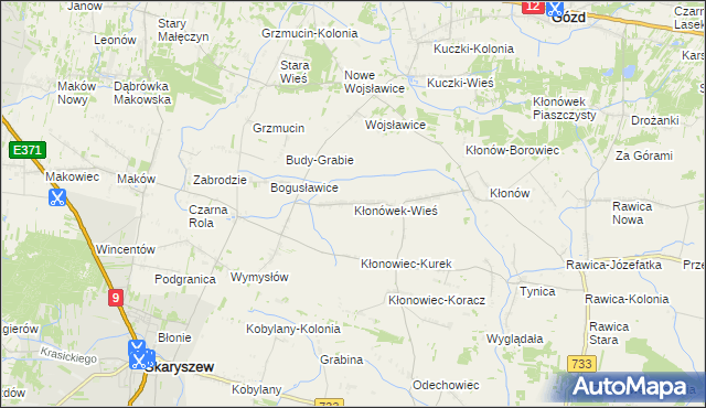 mapa Kłonówek-Wieś, Kłonówek-Wieś na mapie Targeo