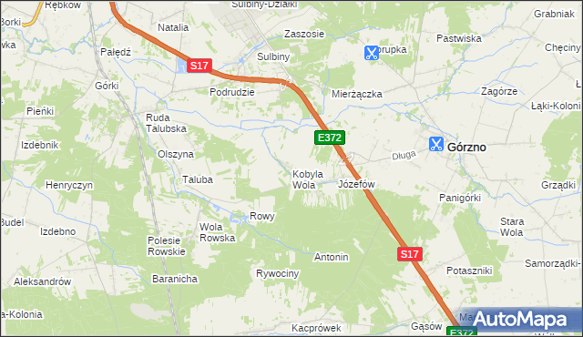 mapa Kobyla Wola, Kobyla Wola na mapie Targeo