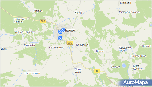 mapa Kobylanka gmina Michałowo, Kobylanka gmina Michałowo na mapie Targeo