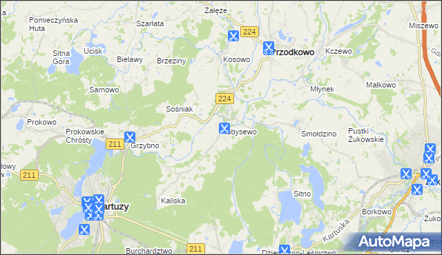 mapa Kobysewo, Kobysewo na mapie Targeo