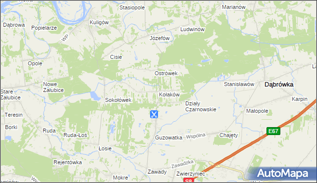 mapa Kołaków, Kołaków na mapie Targeo