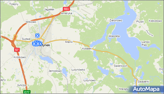mapa Kołatek, Kołatek na mapie Targeo
