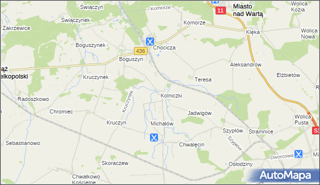 mapa Kolniczki, Kolniczki na mapie Targeo