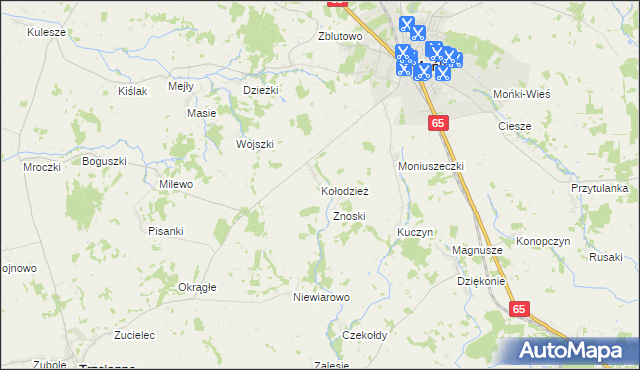 mapa Kołodzież, Kołodzież na mapie Targeo