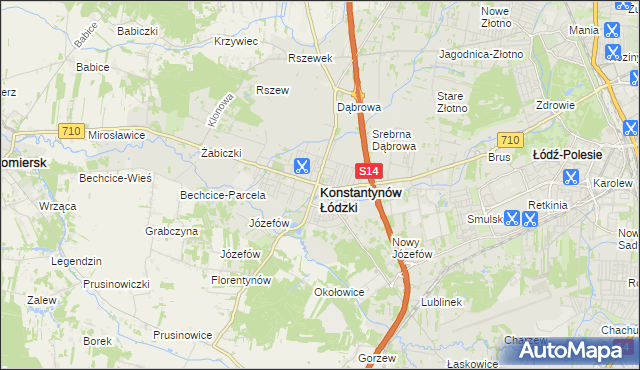 mapa Konstantynów Łódzki, Konstantynów Łódzki na mapie Targeo