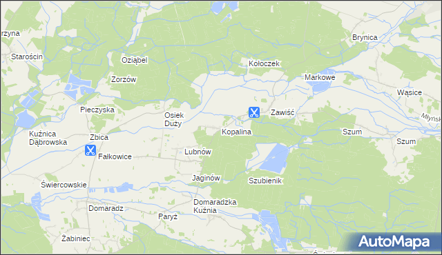 mapa Kopalina gmina Pokój, Kopalina gmina Pokój na mapie Targeo