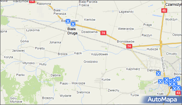 mapa Kopydłówek, Kopydłówek na mapie Targeo