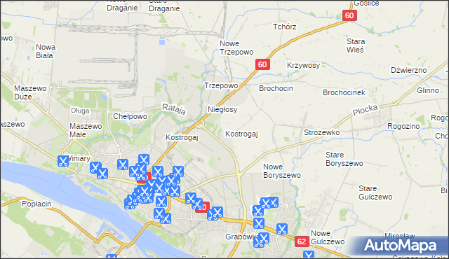 mapa Kostrogaj, Kostrogaj na mapie Targeo