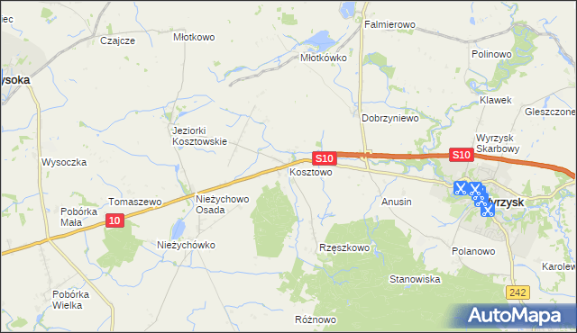 mapa Kosztowo, Kosztowo na mapie Targeo