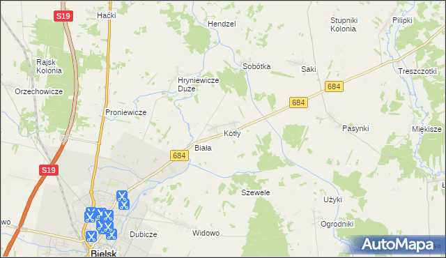 mapa Kotły, Kotły na mapie Targeo