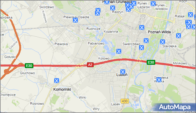mapa Kotowo gmina Poznań, Kotowo gmina Poznań na mapie Targeo
