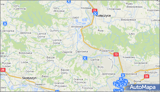 mapa Krajowice, Krajowice na mapie Targeo