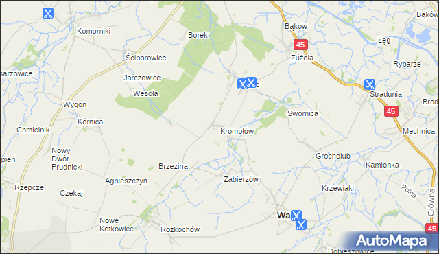 mapa Kromołów, Kromołów na mapie Targeo