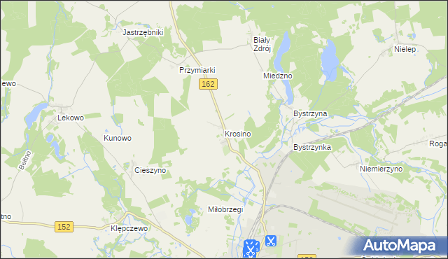 mapa Krosino gmina Świdwin, Krosino gmina Świdwin na mapie Targeo