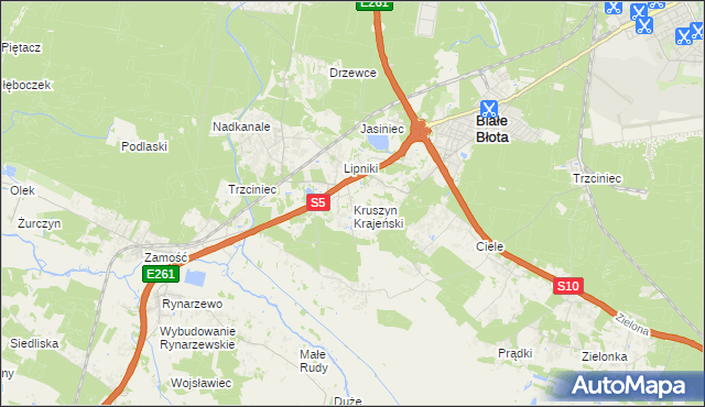 mapa Kruszyn Krajeński, Kruszyn Krajeński na mapie Targeo