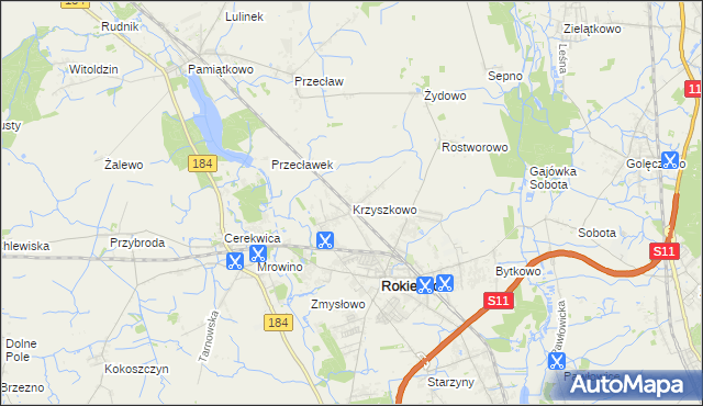 mapa Krzyszkowo, Krzyszkowo na mapie Targeo