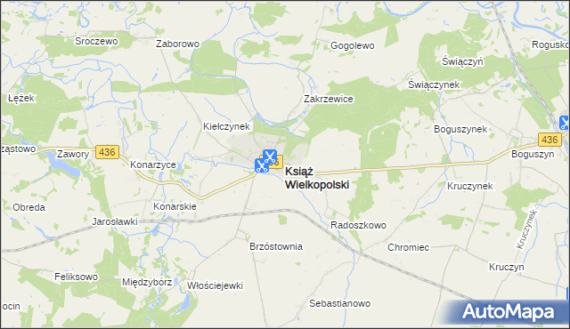 mapa Książ Wielkopolski, Książ Wielkopolski na mapie Targeo